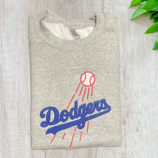 Dodgers Glitter Baseball Sweatshirt