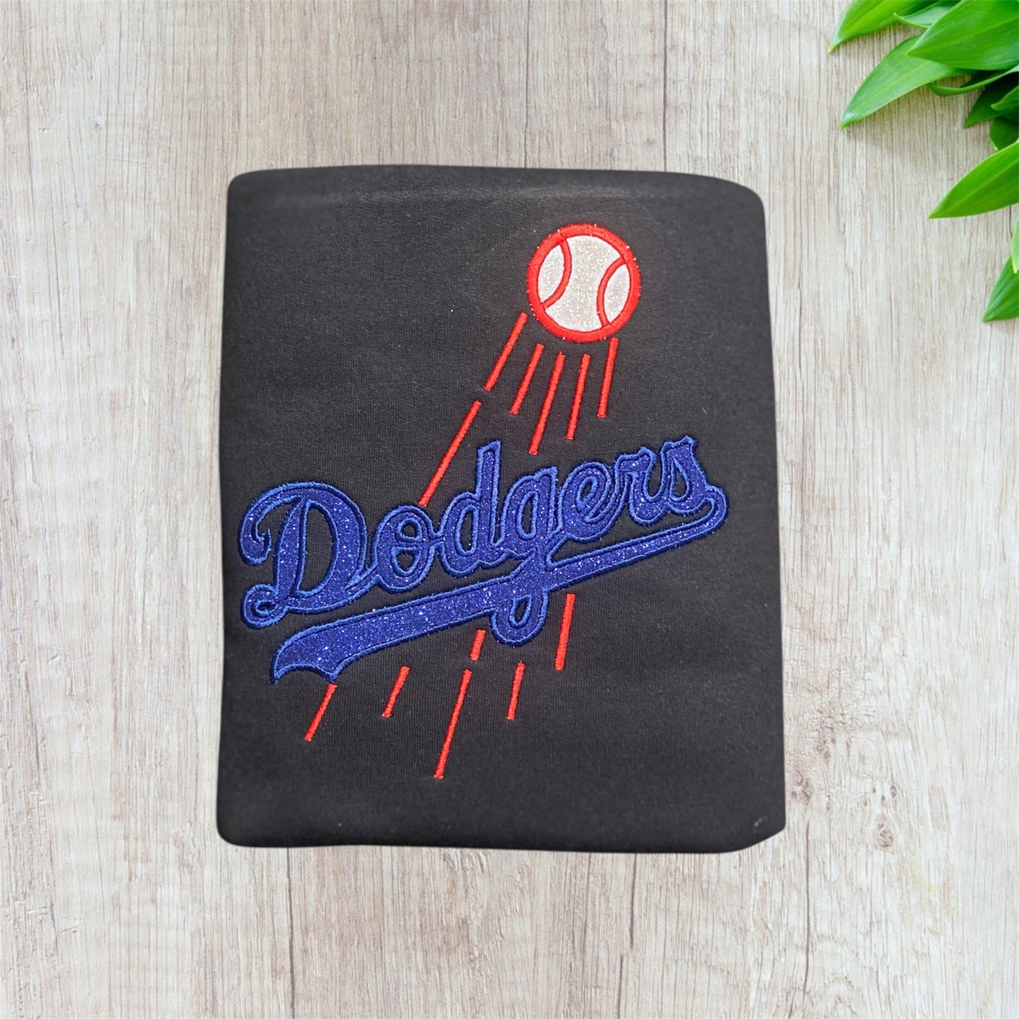 Dodgers Glitter Baseball Sweatshirt